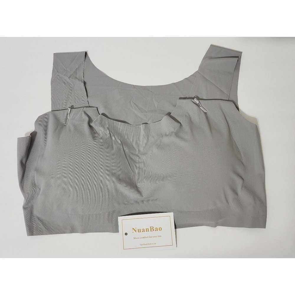 Nuanbao Women's Seamless Wireless Bra  Comfortable Yoga Gray Size 3XL
